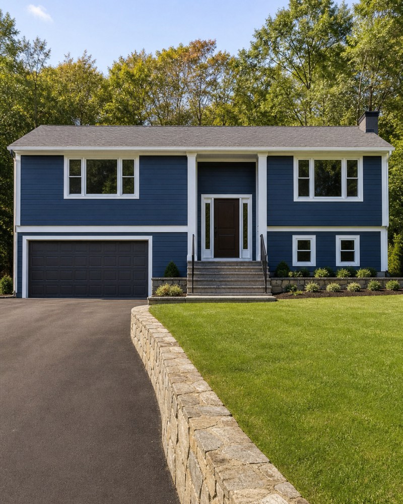 Danbury Connecticut split-level home with new James Hardie siding