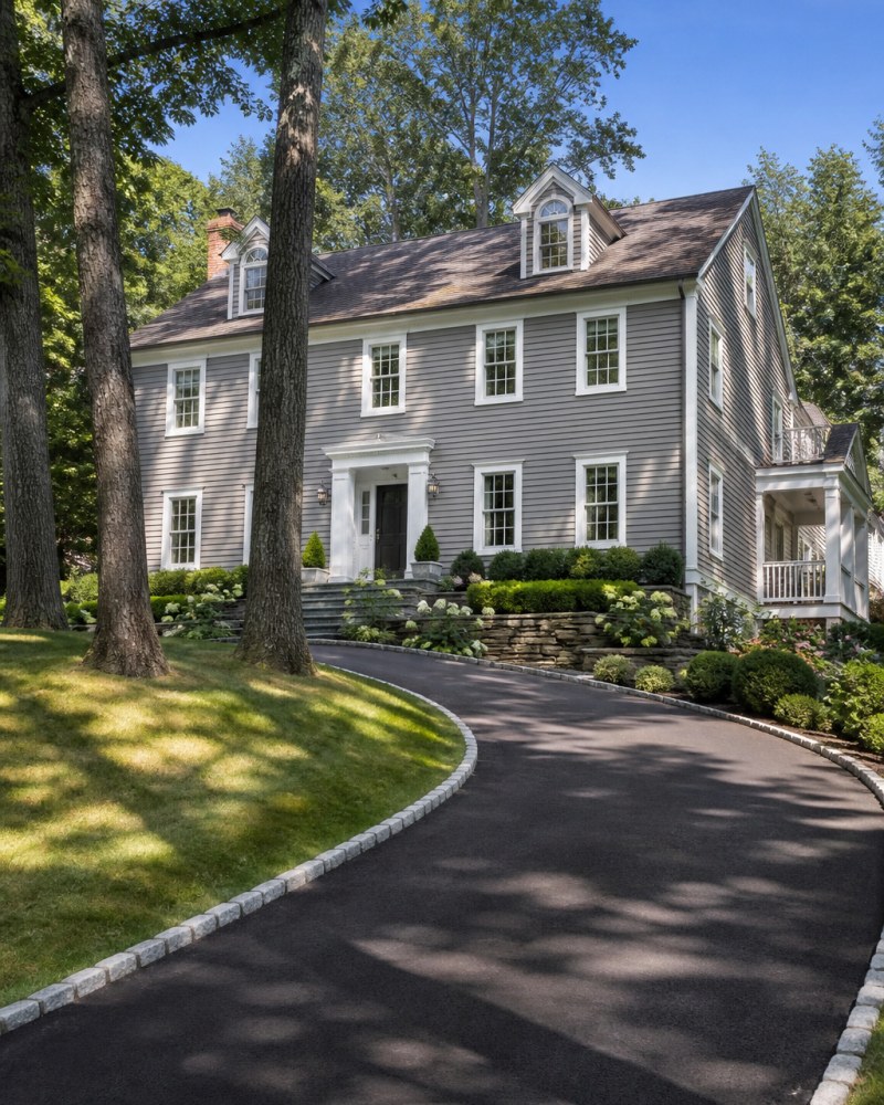 Darien Connecticut traditional colonial with refined siding and trim
