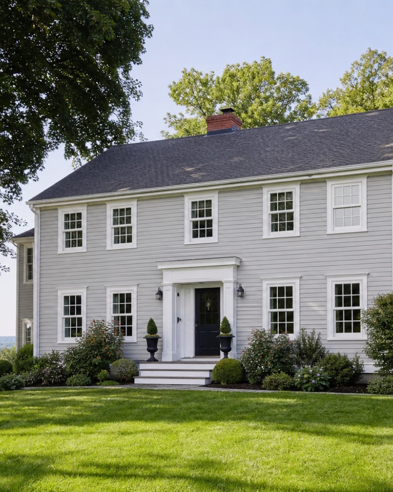 Middletown Connecticut colonial home with new windows and siding