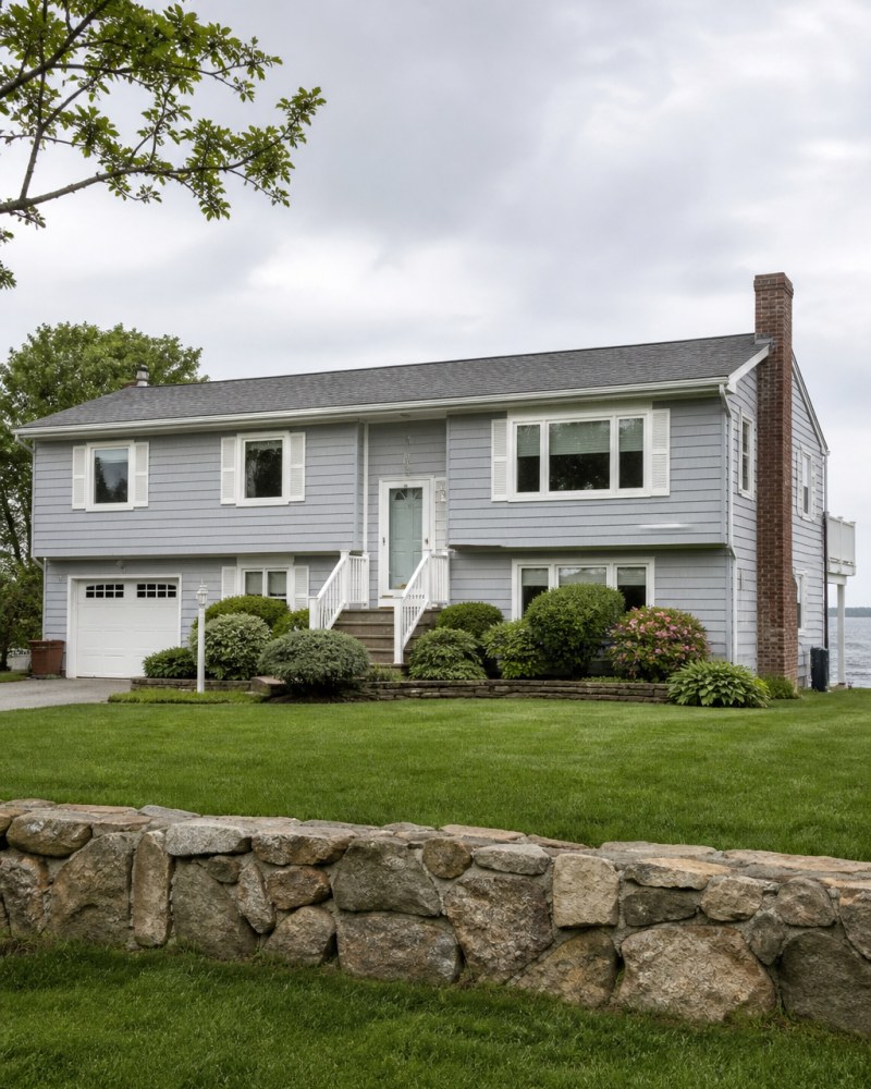 Milford Connecticut coastal ranch home exterior near the shoreline