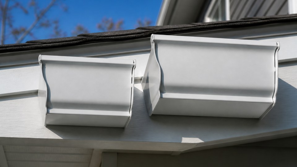 Gutter profile comparison on a Connecticut home