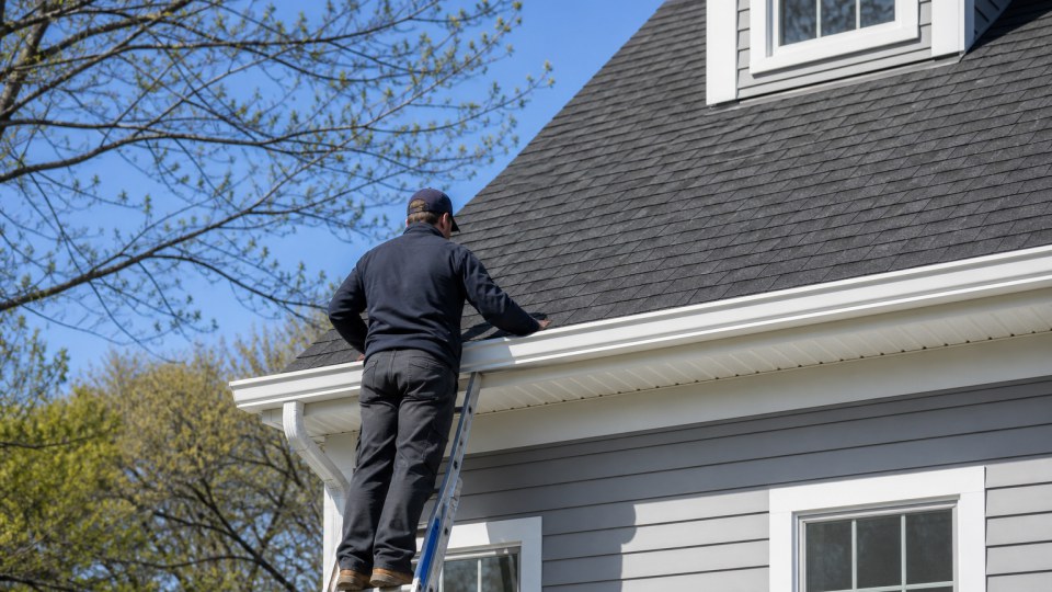 Spring roof inspection on a Connecticut home after winter