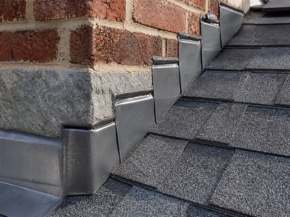 Roof flashing details at wall and chimney intersections