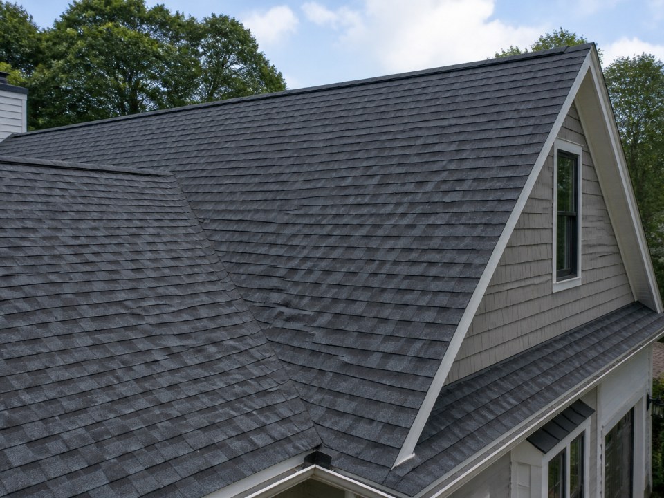 Architectural shingle installation on a Connecticut home