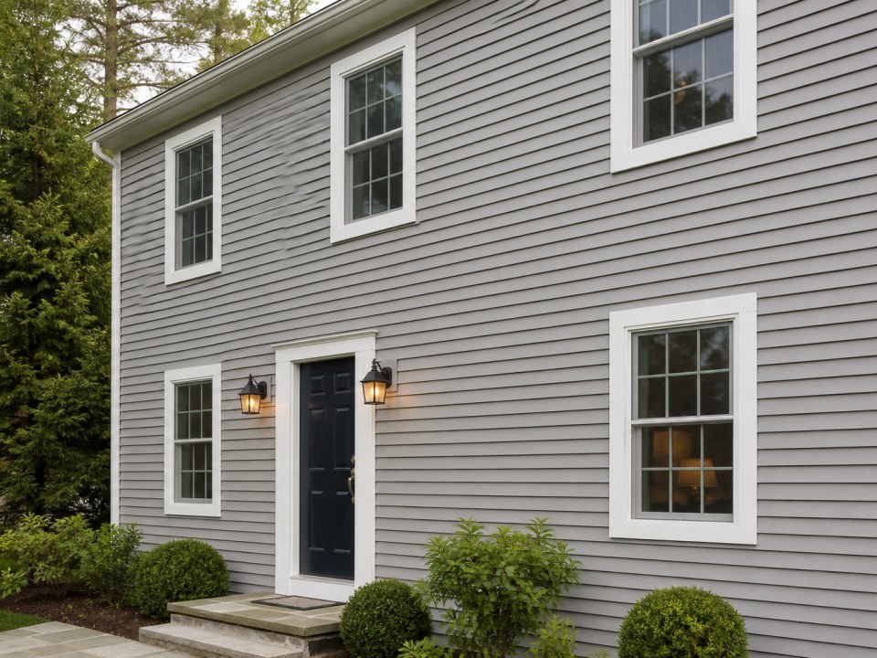 Replacement window frames installed on a Connecticut home