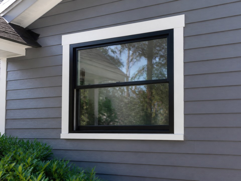 Window trim integrated with siding on a Connecticut exterior