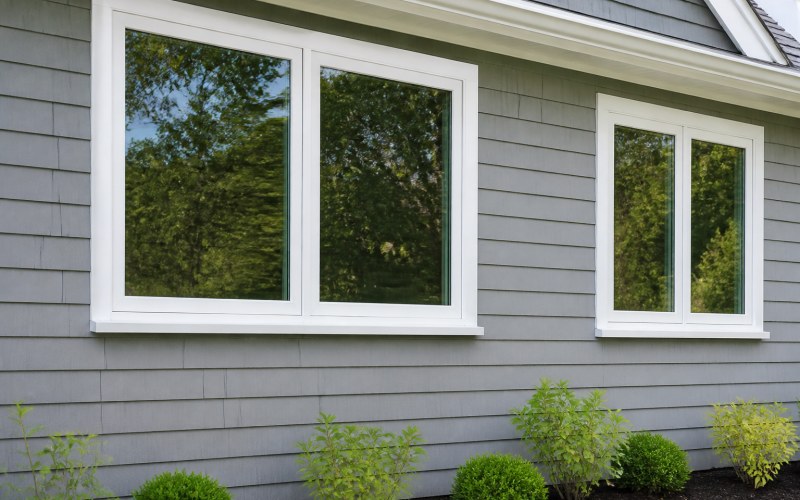 Replacement window frames and trim on a Connecticut home