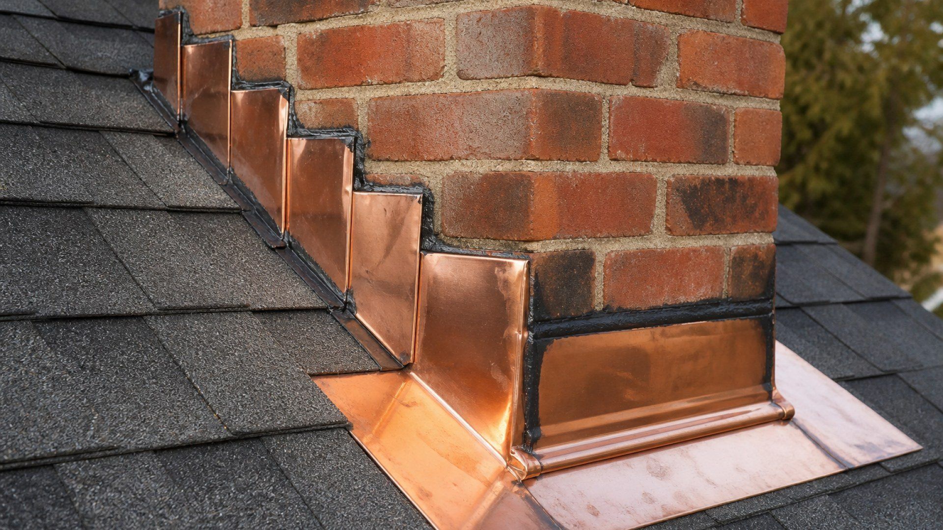 Roof flashing and leak repair detail