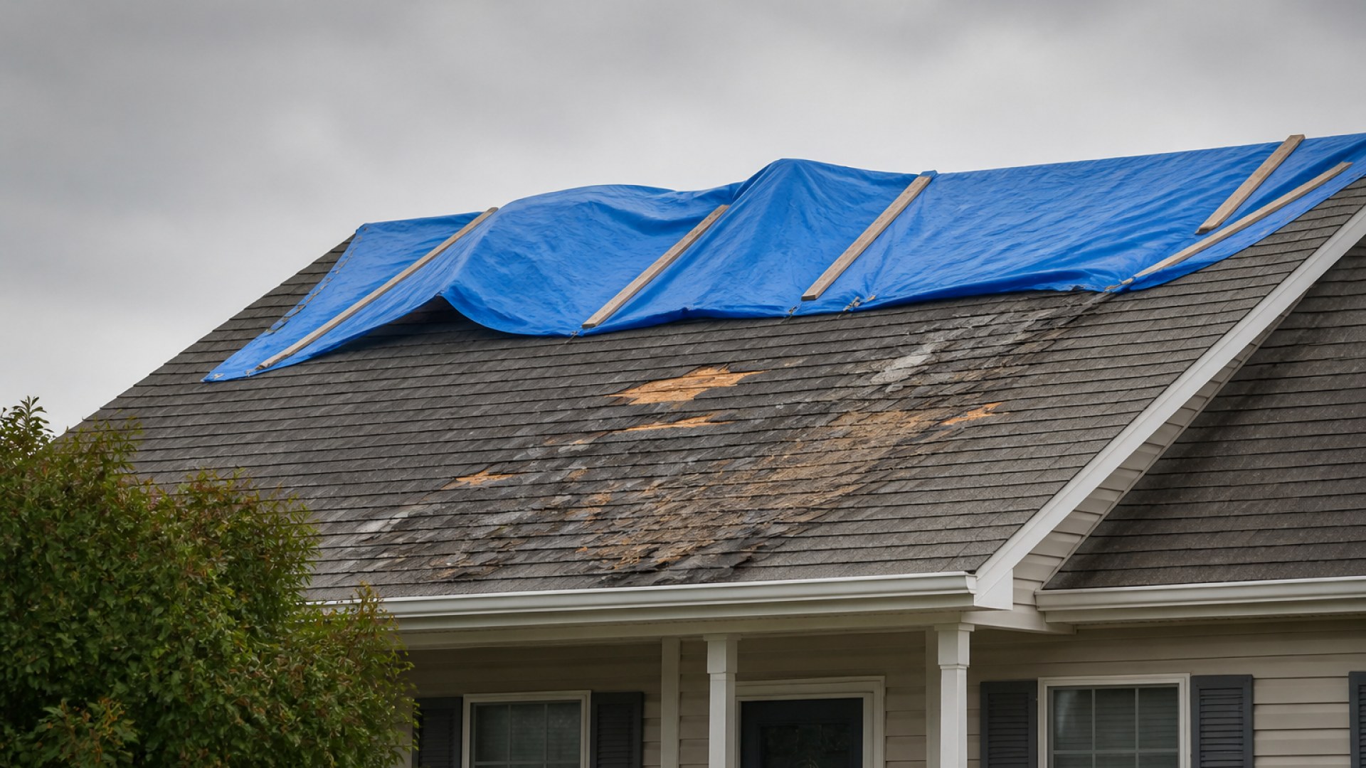 Storm damage roof assessment on a Connecticut home