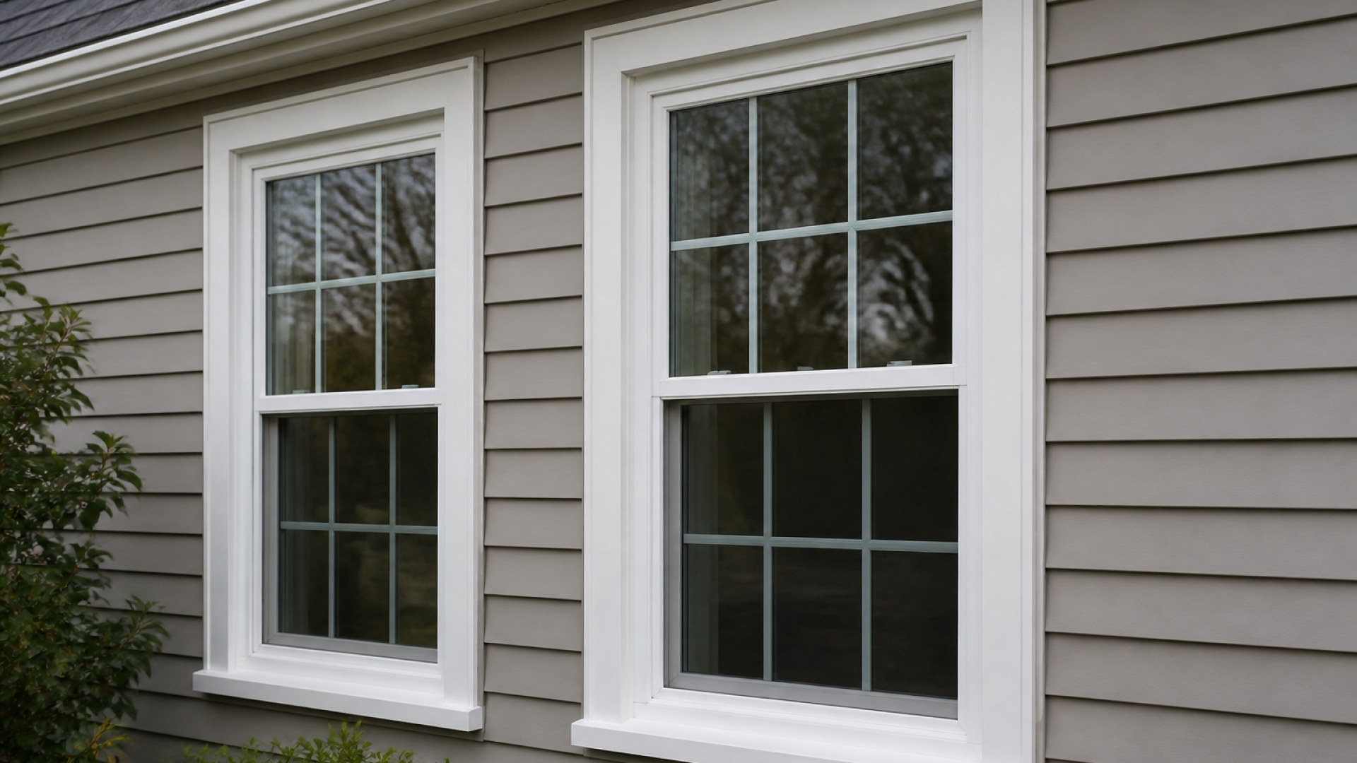 Vinyl replacement windows on a Connecticut home